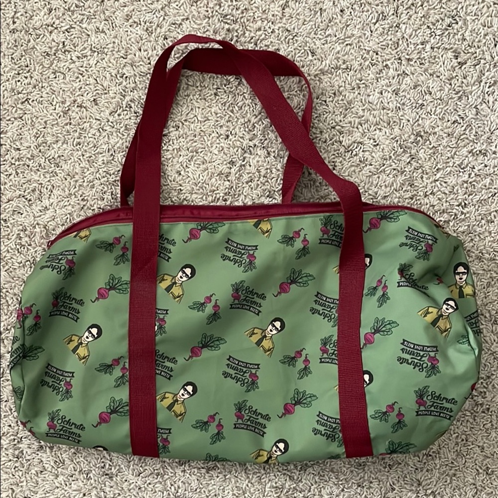 S-O-L-D. 
The Office Schrute Farms duffle bag